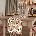 thumbnail image 2 of Orange Table Runner, Summer Botanical Leaves Watercolor Washable Cotton Linen Table Runners 108 Inches Long, Dresser Scarf Runner for Dining/Living Room/Kitchen/Square Tables 13''x108'', 2 of 9