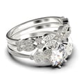 thumbnail image 2 of Gorgeous Boho & hippie 2.25 Carat Oval Cut Vintage Look Diamond Moissanite Engagement Ring Set, Wedding Ring in 925 Sterling Silver With 18k White Gold Plating, Trio set, 2 of 4