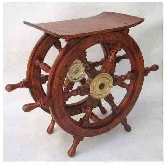Nagina International Ship Wheel Table - 24 in