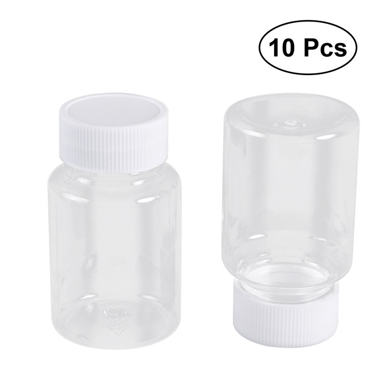 Frcolor Bottle Container Clear Bottles Plastic Caps Storage Empty Organizer Box Medicine Small Screw Lids Containers Chemical, Size: 7.5X4.5X4.5CM