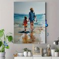 thumbnail image 4 of Mother Daughter Beach Walk Canvas Wall Art，Kitchen Bathroom Decor for Living Room Bedroom Hallway, 4 of 8
