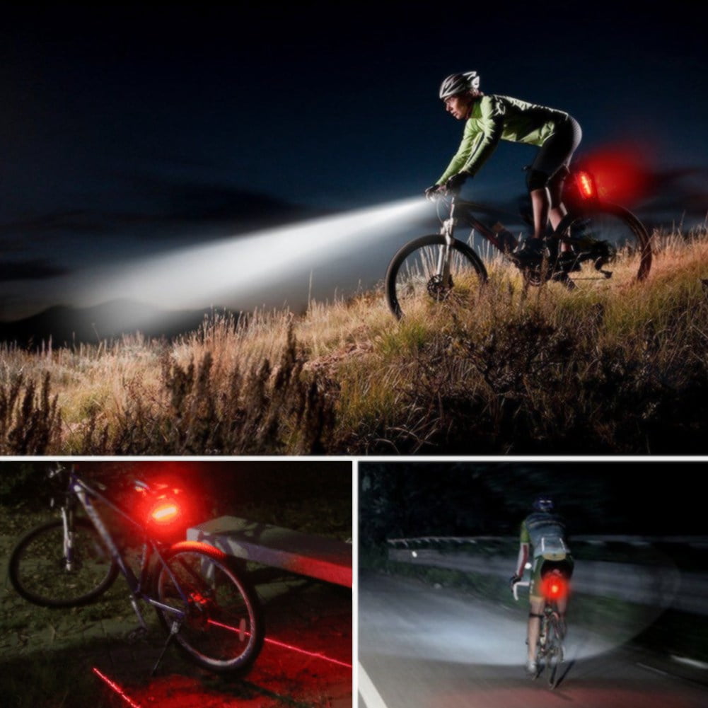 Bicycle Bike Cycling 5 LED Safety Warning Tail Rear Flash Light Lamp With Mounts