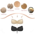 thumbnail image 4 of Sujetador adhesivo invisible push up sin tirantes y sin espalda, 2 pares, 4 of 8