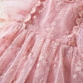 thumbnail image 6 of Fsqjgq Baby Girl Clothes Easter Dress for Baby Girl Boho Baby Girl Dresses 3-25 Months Pink Child Girls Tulle Pageant Dress Party Bowknot Fly Sleeve Lace Embroidery Gown Dresses 110, 6 of 9