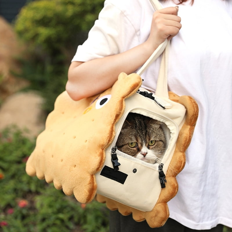Cartoon Biscuit Shape Backpacks for Dogs Puppy Tote Bags Backpack Pet Bag Cat Carriers Bag Small Dog Carriers Supplies