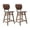 Brown - PU, variant on Guyou 26" Modern Bar Stool Set of 2, Farmhouse Upholstered Linen Counter Height Stool with Back and Wooden Legs for Kitchen Island Dining Room Living Room, Cream