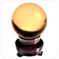 thumbnail image 1 of Amlong Crystal Yellow Crystal Ball 150mm (6 in.) Including Wooden Stand and Gift Package, 1 of 4