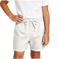 thumbnail image 3 of 3-Pack Girls' Casual Shorts Elastic Waist Cotton Play Short Pants with Cute Bow Detail Stretchy Comfortable Summer Lounge Activewear Multipack Toddler Bottoms, 3 of 8