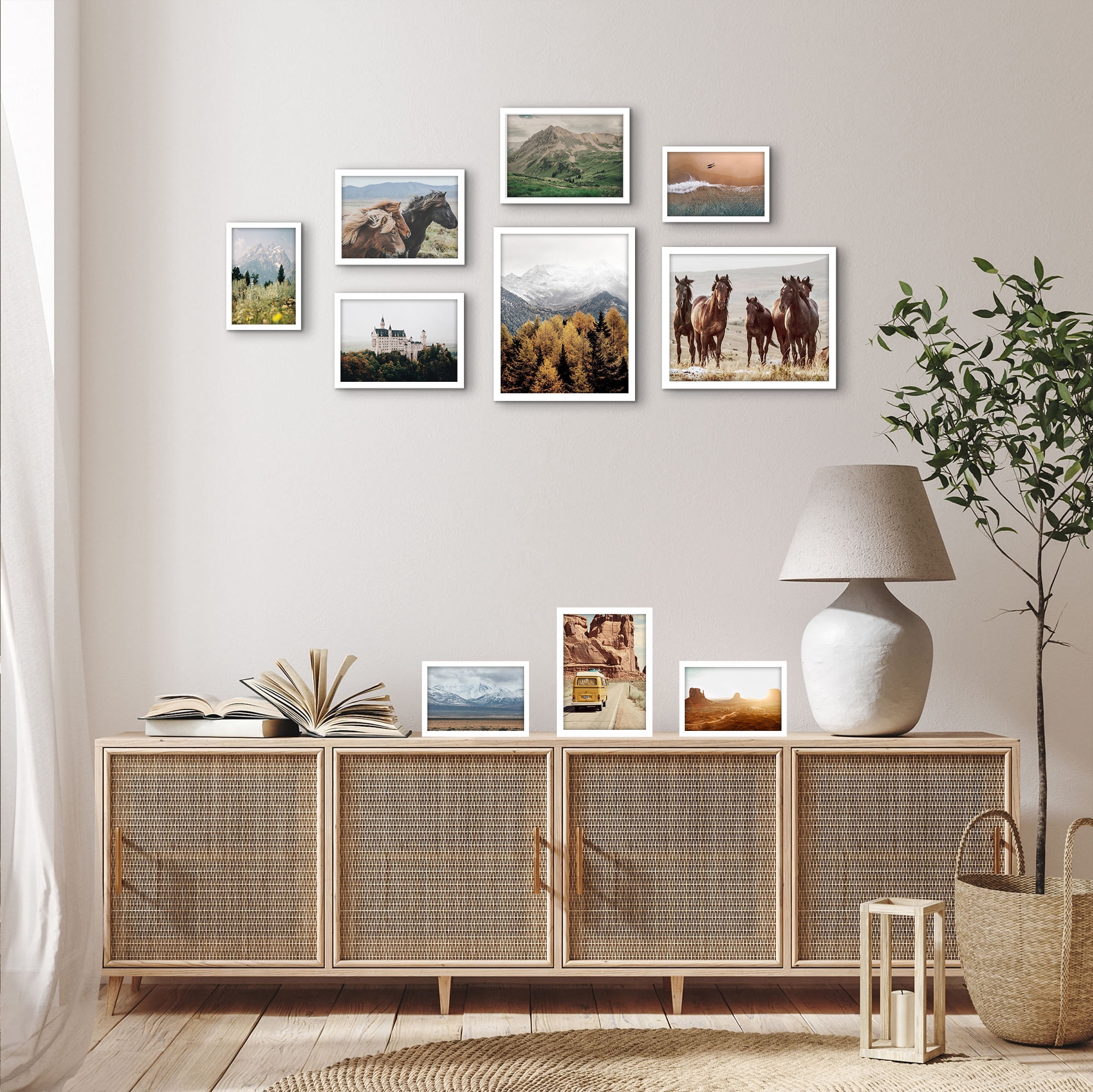 Americanflat 8x10, 5x7, 4x6 Picture Frame with Shatter-Resistant Glass 10 Pack Frames Gallery Wall - White