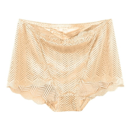 Bigersell Lace Underwear Clearance Underwear Women Seamless Panty Style P-1680 Polyester Cheeky Panties Cotton Thong Underwear Ladies Briefs High Waist Women s Bikini Panties Beige L