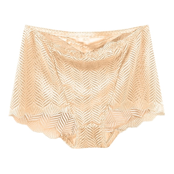 PADFRYBK High Waisted Briefs For Women Solid Color Mesh Breathable Underpants And Lace Hollow Panties