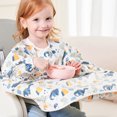 thumbnail image 3 of Babero de alimentación 2 en 1 para bebés, niños y niñas, delantal con babero impermeable de 8M-5Y, bata con cubierta de mesa, babero de cobertura completa sin desorden para niños, 3 of 6