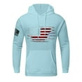 thumbnail image 2 of GIPQJK Men's Graphic Hoodies American Flag Design Sweatshirts Plus Size This We'll Defend Flag Pullover Tops with Pockets,Sky Blue XL, 2 of 4