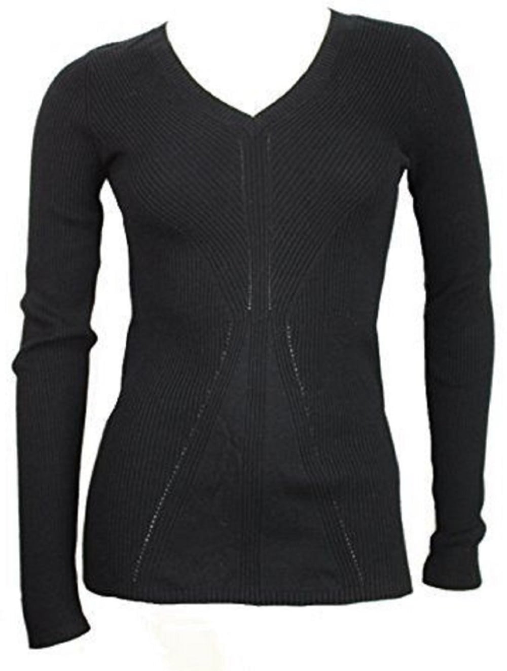 DKNY Jeans Women's Classic V-Neck Sweater - Black (Small) - Walmart.com