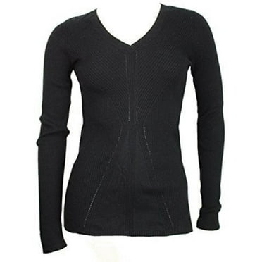 DKNY Jeans Women's Classic V-Neck Sweater - Black (Small)