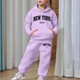 thumbnail image 7 of Kids NY Hoodie Jogger Set - Bold New York Lettering Two Piece, Comfy for School, Weekends & Family Vacations Purple 160, 7 of 7