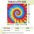 thumbnail image 2 of Colorful Tie Dye Mandala Pattern Square Fitted Tablecloth with Elastic Edge,Square Table Cover,Washable Elastic Table Cover for Home Kitchen Party Decor 36"x36", 2 of 6