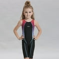 thumbnail image 1 of Girls Athletic One Piece Swimsuit Splice Racer Back Swminwear Boyleg Competitive Bathing Suit, 1 of 5
