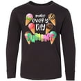 thumbnail image 3 of Inktastic Make Every Day Summer Ice Cream Cones Long Sleeve Youth T-Shirt, 3 of 5