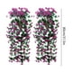 thumbnail image 3 of Artificial Lilys Hanging Basket | 2 Pack Rattan Silk Flower Arrangement | Hot Pink Red White Purple | Lifelike Plastic Decor | 11.81"x11.81" | Indoor Outdoor Event Wedding Wall Door Decoration, 3 of 6