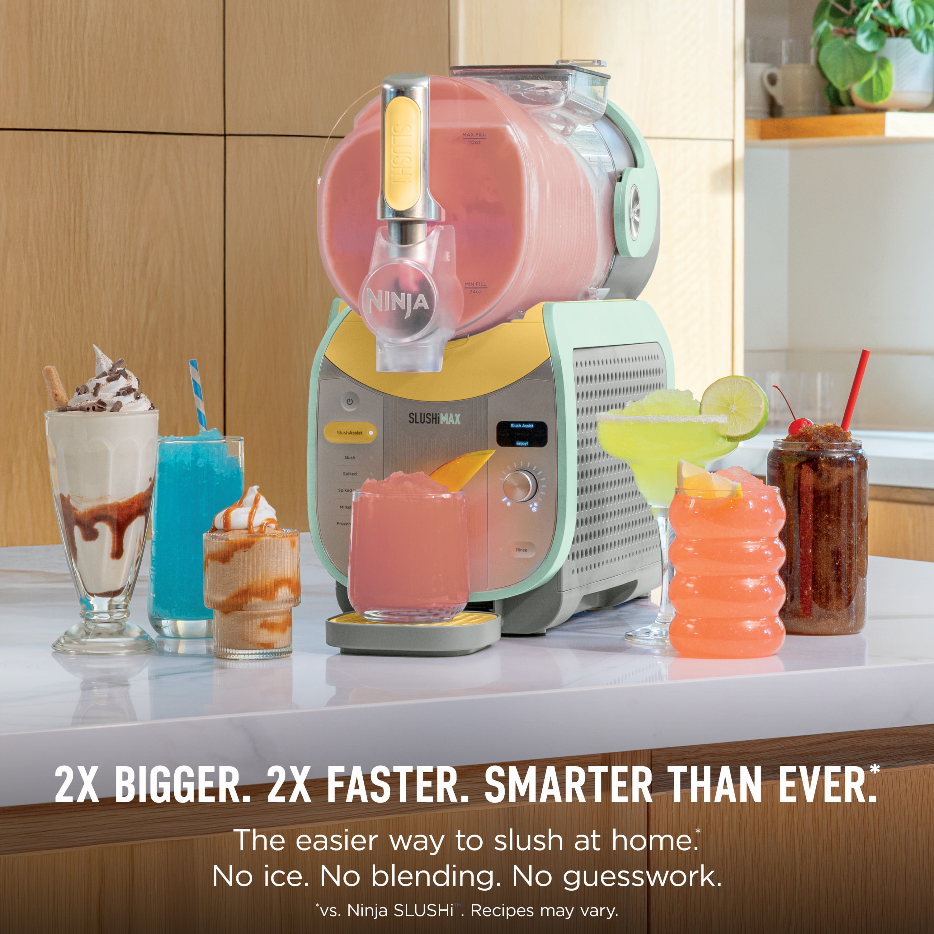 Ninja SLUSHi Max 150-Oz Frozen Drink Machine with SlushAssist Technology, 6 Presets, Dishwasher Safe, Party-Sized, Slushy Maker, FS605IV Lemon/Mint