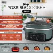 Ninja 8-in-1 PossibleCooker Plus 7.5 Qt Multi-Cooker, Slow Cooker, Steamer, Dutch Oven, MC2000 Sage Green