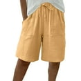 thumbnail image 2 of TMOYZQ Bermuda Shorts for Women Knee Length Elastic Waist Shorts Casual Summer Lightweight Beach Vacation Shorts, 2 of 9