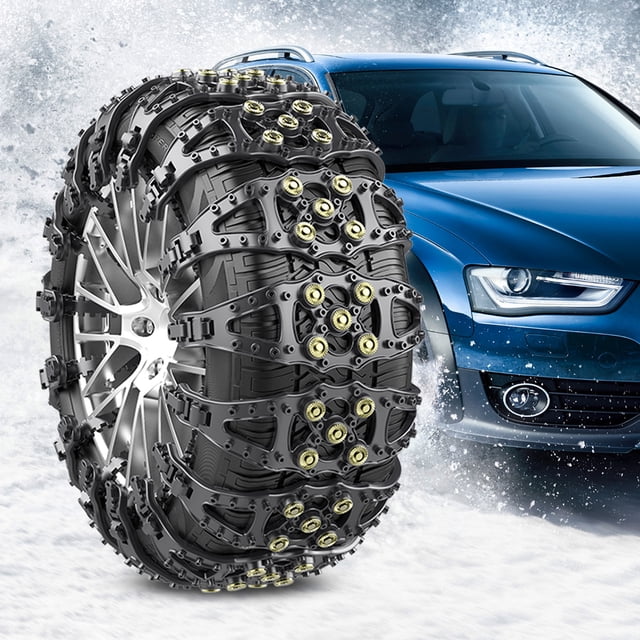 Cadenas de nieve antideslizantes para coche, cadena de nieve de rueda de TPU para neumáticos de ancho de 165-275mm, 2/4/6 Uds.