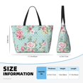 thumbnail image 4 of Pofeuu Vintage Floral Print Beach Bag,Waterproof Sandproof Beach Tote Bag, Large Capacity Foldable Beach Bags for Women, 4 of 7