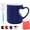Blue, variant on Heart-Shaped Color Changing Magic Ceramic Mug, Unique Heart Handle Coffee Cup With Red Heart Graphics, Gift for Valentine's Day, Weddings, And Anniversaries