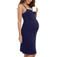 thumbnail image 4 of BRGZLK Women's Maternity Clothing Plus Size Nightgown with Thin Shoulder Straps, Lace V-Neck, Home Nursing Clothes, Sleeveless Lace Knee Length Dress, 4 of 5