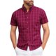 thumbnail image 1 of Mens Casual Manga Corta Botón Abajo Camisas Sueltas Botones a Ajedres Cuello Turndown Blusa Camisa para Verano / Primavera Al Aire Libre Casual Diario, 1 of 5