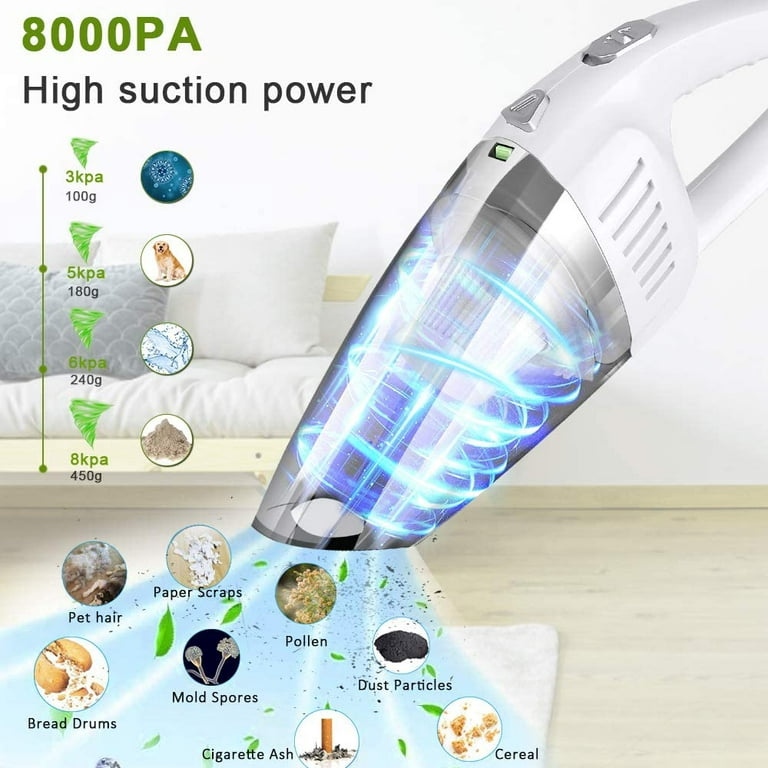 Handheld Vacuum Cleaner, 6KPa Portable Cordless Rechargeable For House or  Car