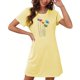 thumbnail image 4 of Camisón corto de mujer, vestido de largo medio con estampado de moda, camisón corto extragrande de mujer, camisón de manga corta con estampado de pecho a la moda, camisón de mujer, 4 of 5