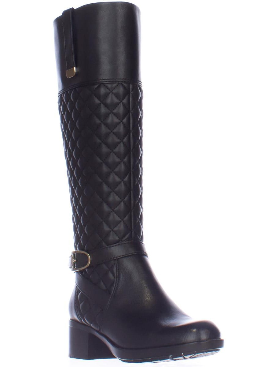 black quilted riding boots