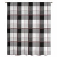 thumbnail image 2 of Black Grey Plaid Sheer Curtains 45 Inches Long, Modern Abstract Ombre Gingham Checkered Light Filering Curtains, Breathable Simi Curtain Privacy Drapes for Kitchen Bathroom Small Window Treatment, 2 of 9