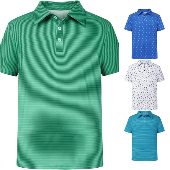 Huowey Polo Shirts For Boys Short Sleeve Button Turndown Collar Graphic Tees Loose Fit Comfortable Casual Lightweight Youth Top Outdoor Activities School Uniform Stylish Dailywear,11-12 Years