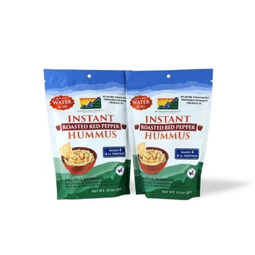 Mother Earth Products Instant Roasted Red Bell Pepper Hummus Mix, 10 Oz Twin-Pack, High Fiber