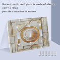 thumbnail image 4 of 2 Gang Light Switch Cover Plate Abstract White Geometric Wall Plate Decorate Electrical Outlet Cover Plates 4.56”x4.48”, 4 of 8