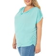 thumbnail image 5 of Wright's Women's Plus Size Short Sleeved Drape Front Top, 5 of 5