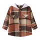 thumbnail image 1 of Gibobby Chamarra de invierno para bebé niñoNiños pequeños bebé Unisex Unisex Otoño Invierno Plaid manga larga con capucha Tops camisa abrigo ropa(Naranja, 3-4 Años), 1 of 5