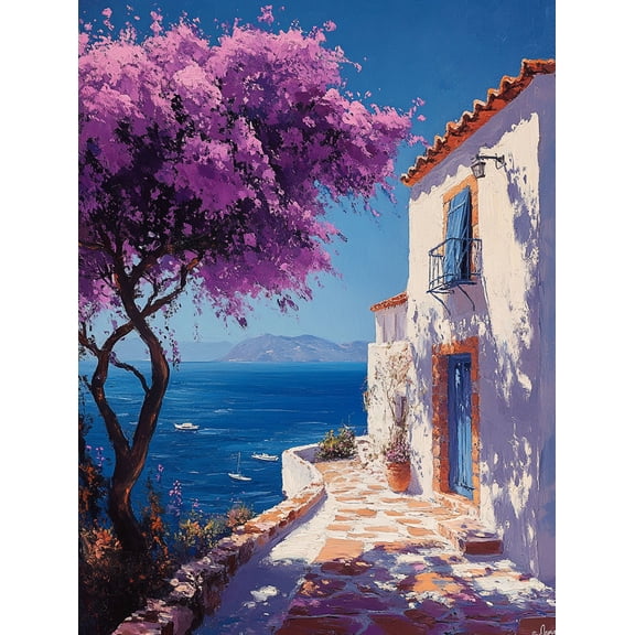 Mediterranean Coastal View Canvas Print/Wall ArtPerfect for Living RoomBedroomBathroomKitchenOffice Decoration