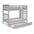 thumbnail image 5 of Bedz King Tall Bunk Beds Twin over Twin Mission Style with End Ladder and a Twin Trundle, Gray, 5 of 9