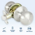 thumbnail image 3 of Brinks Passage Mushroom Doorknob, Satin Nickel Finish, 3 of 7