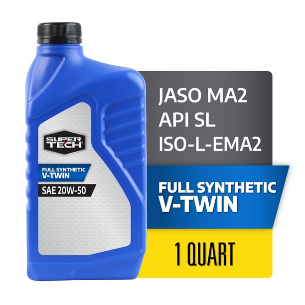 Super Tech Full Synthetic SAE 20W-50 V-Twin Motorcycle Oil, 1