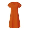 thumbnail image 4 of Summer Dresses 2023 Plus Cotton Plus Size Style T Shirt Dress Orange XXXXXL, 4 of 7