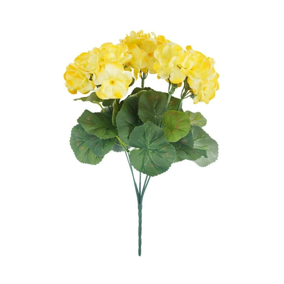 14" Artificial Geraniums Outdoor UV Resistant - Realistic Silk Flowers in Red & Pink, Geranium Bush for Garden, Patio, Vase & Home Decor All Season