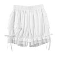 thumbnail image 5 of TSSOE Women's Lolita Bloomers Maid Ruffled Lace Panties Victorian Steampunk Pumpkin Shorts Pettipants White S, 5 of 7