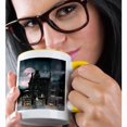 thumbnail image 2 of 3dRose, A Halloween haunted house in the night with ghosts and creatures, 11oz Two-Tone Yellow Mug, 2 of 7
