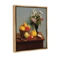 thumbnail image 4 of Stupell Industries Fruit & Flowers Still Life Food & Beverage Painting Brown Floater Framed Canvas Art Print Wall Art, 17 x 21, 4 of 10